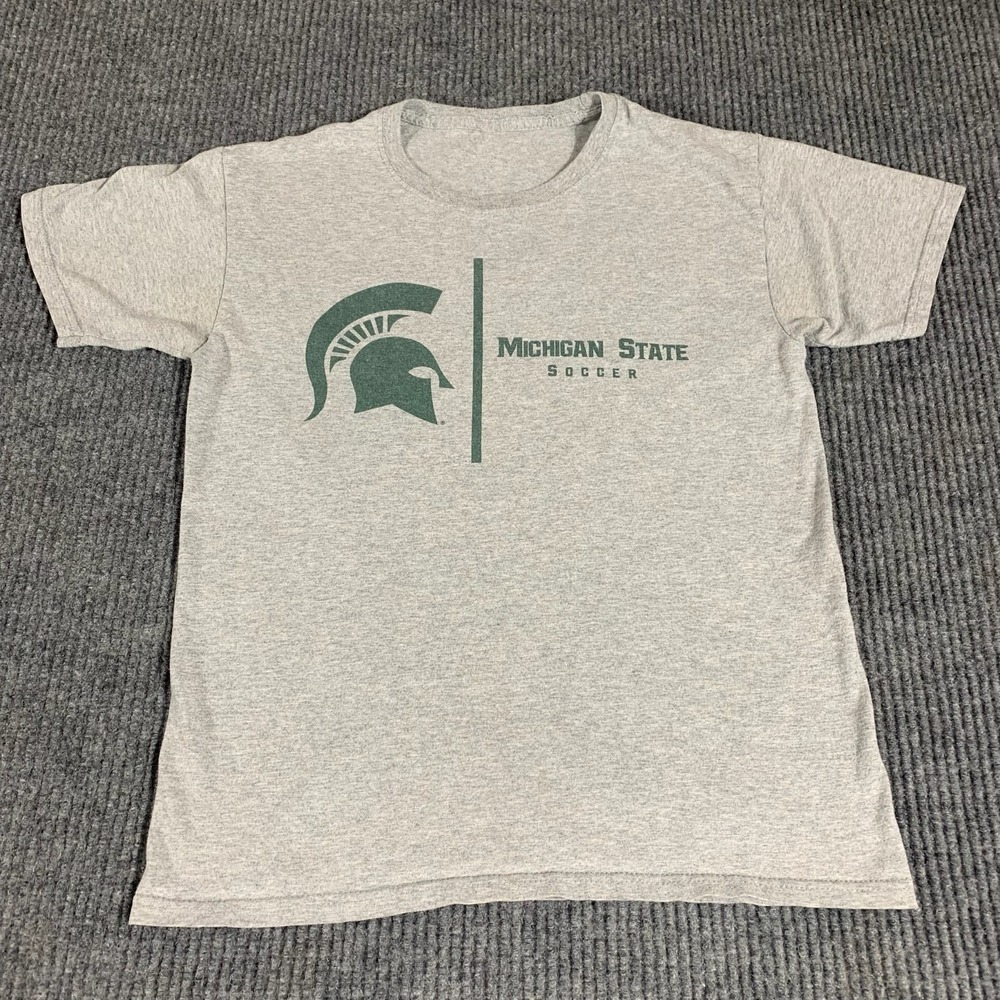 VTG Michigan State Spartans T Shirt Womens Small Gray Soccer MSU Y2K Retro NCAA